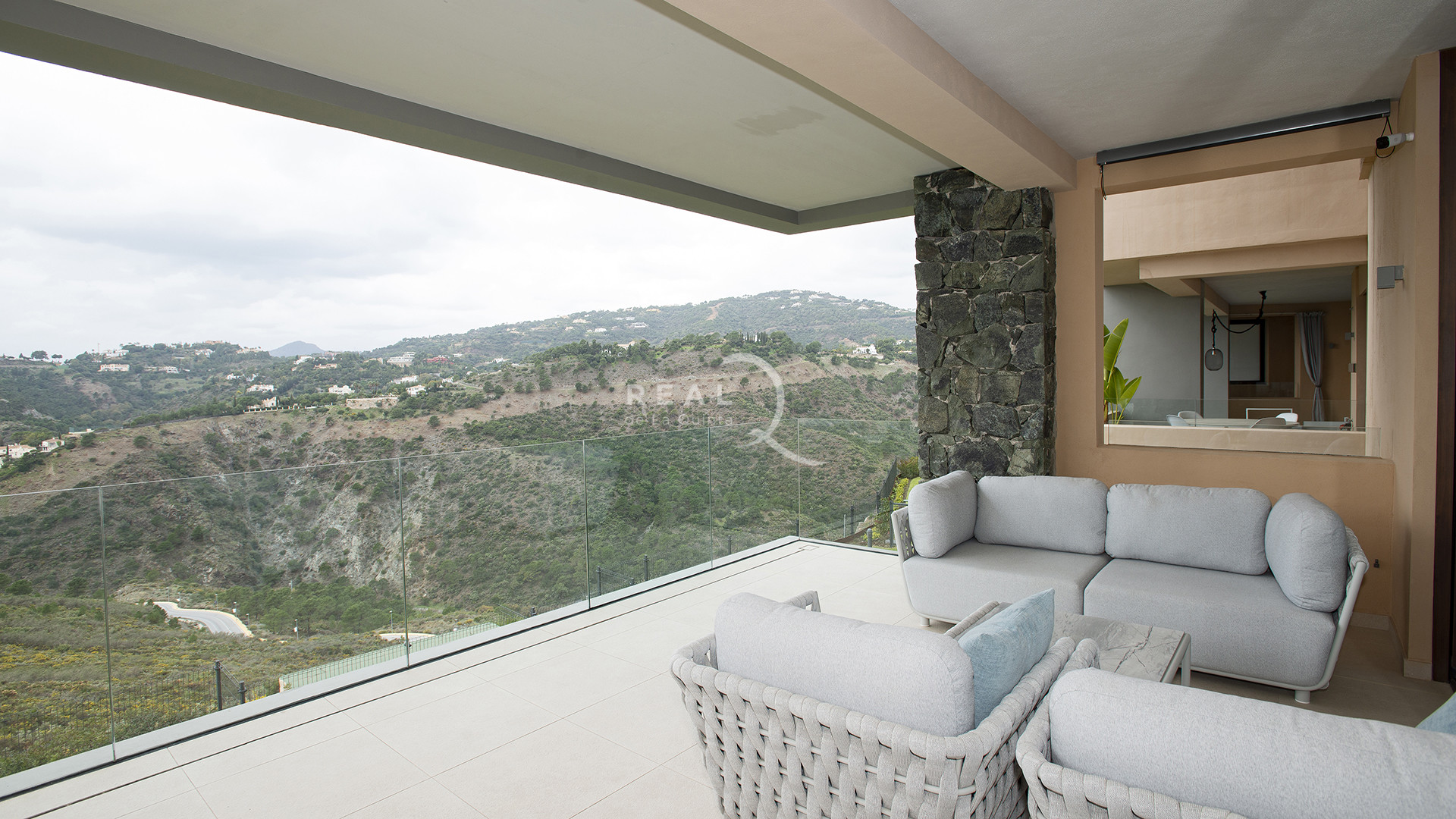 terrace with beautiful montain views