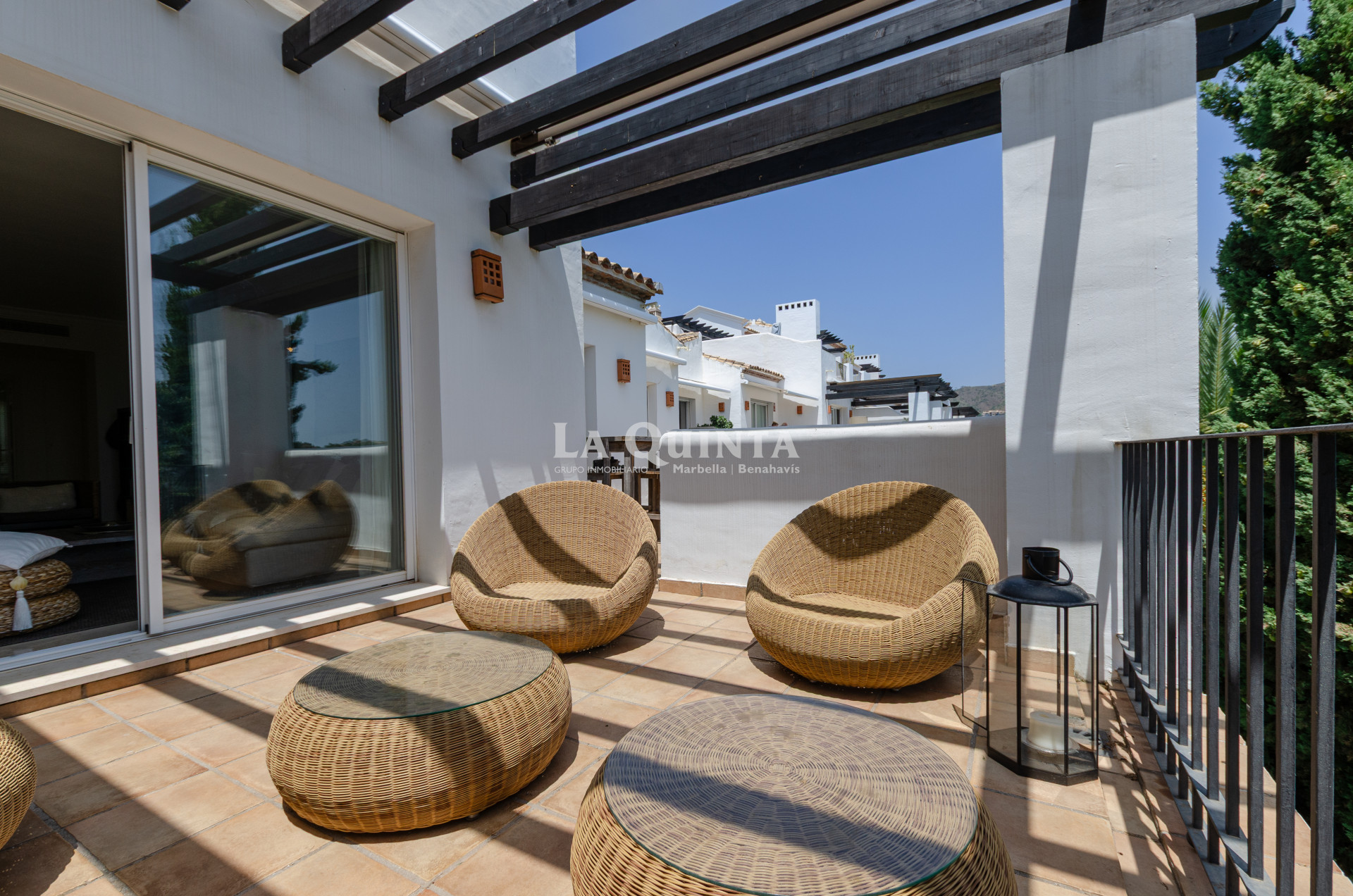 large terrace with beautiful sea and mountain views