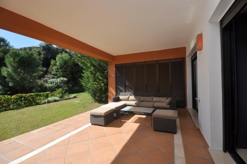 large terrace and garden